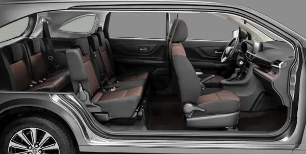 Arreglo de asientos de la Toyota Avanza.