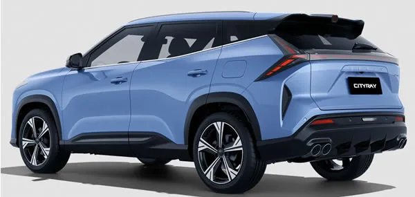 Vista lateral y trasera de la Geely Cityray.