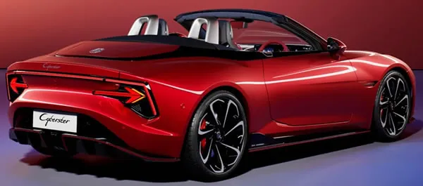 Vista lateral y trasera del MG Cyberster.