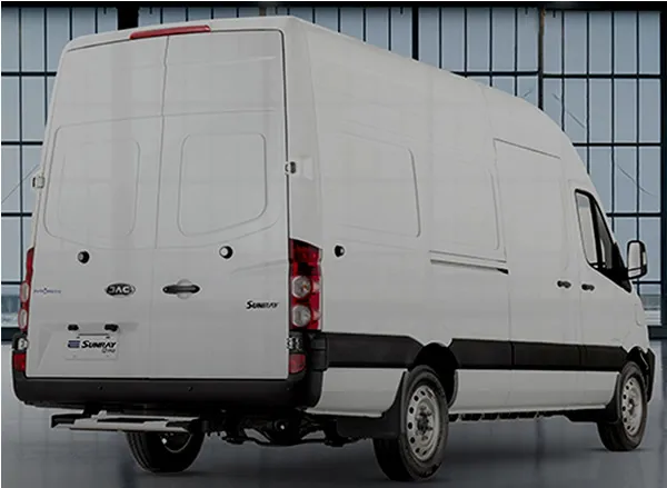 JAC E Sunray vista lateral y trasera.