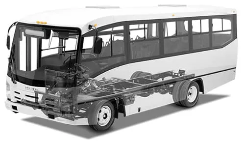 Esquema del chasis ara&ntilde;a del midib&uacute;s ELF 600 Bus 30.