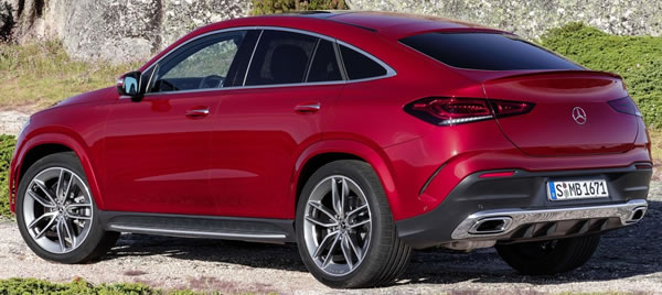 Vista lateral y trasera del Mercedes-Benz GLE Coupé.