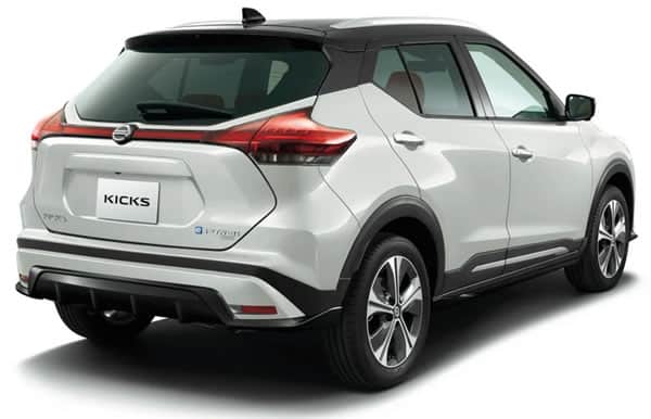 Vista trasera de la Nissan Kicks e-power.