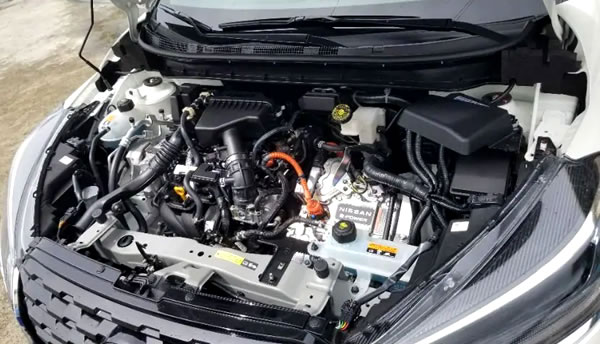 Combinación de motores a gasolina y eléctrico de la Nissan Kicks e-power.