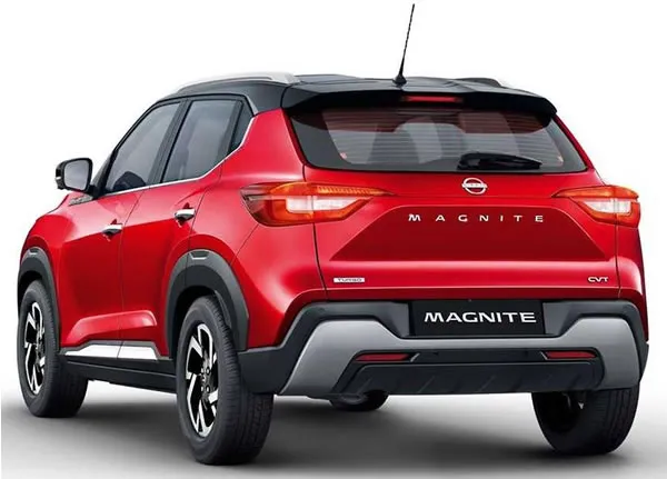 Vista lateral y trasera de la Nissan Magnite.