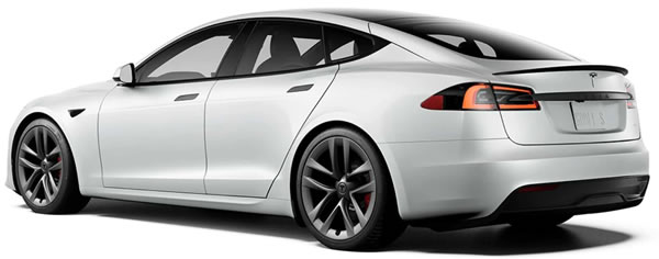 Vista lateral y trasera del Tesla Model S.
