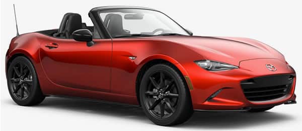 Mazda MX-5 auto tipo Roadster tamaño compacto.