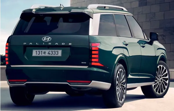Vista lateral y trasera de la Hyundai Palisade.