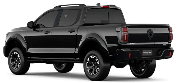 Vista trasera y lateral de la GWM POER 500 PHEV.