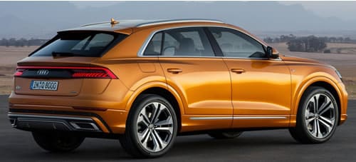 Vista lateral y trasera de la Audi Q8.