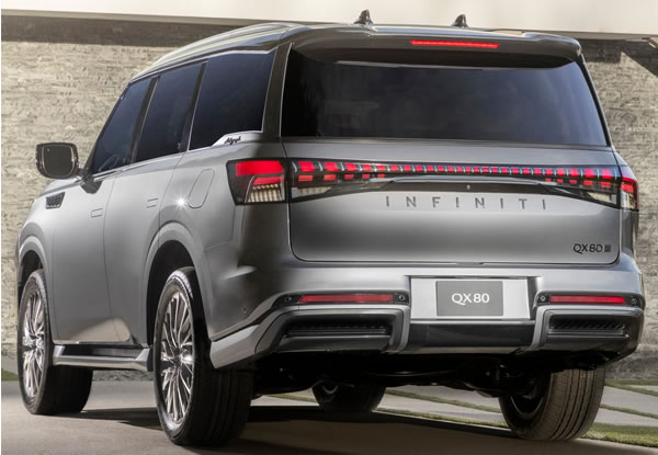 Infiniti QX80 Vista trasera y lateral. Infiniti QX80 Vista trasera y lateral.