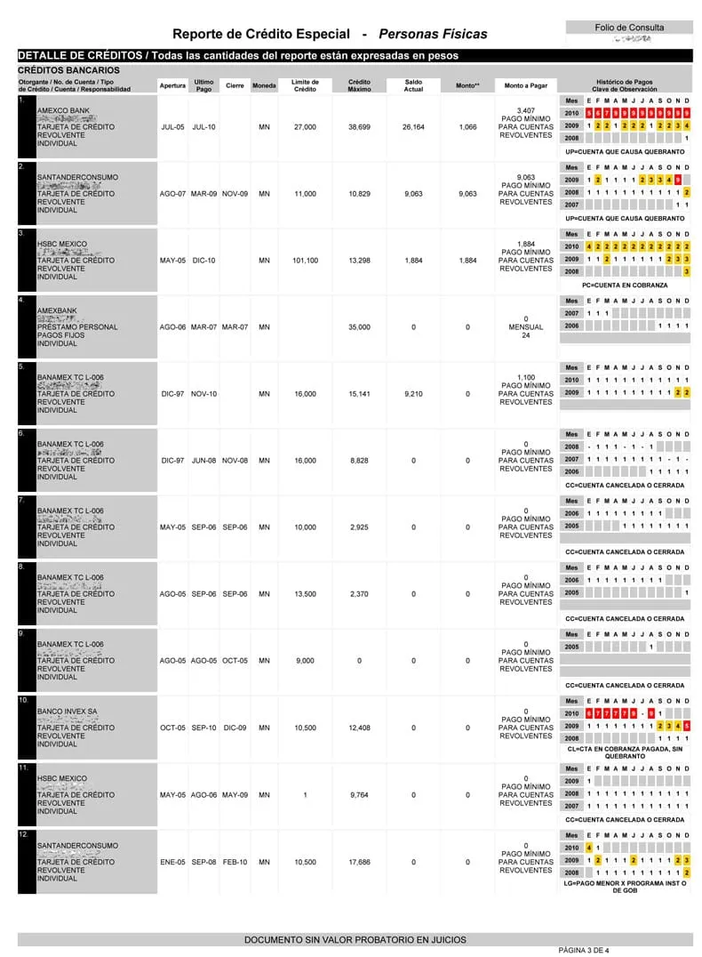 Reporte de bur&oacute; de cr&eacute;dito.