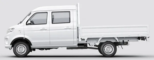 Vista lateral de la Shineray T32 Mini Truck Crew Cab.