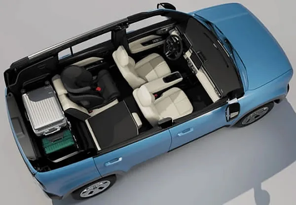 Arreglo de asientos y &aacute;rea de carga de la Chevrolet Spark EUV.