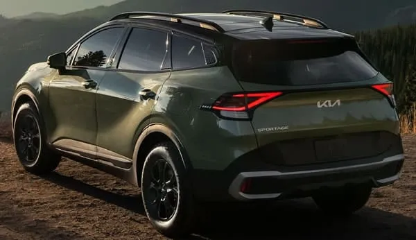 Vista lateral y trasera de la KIA Sportage.