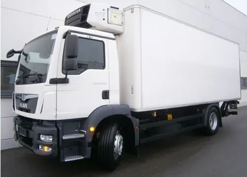 MAN TGM 18.250 con aplicaci&oacute;n de caja refrigerada.