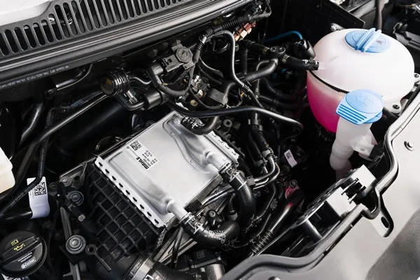 Detalle del motor de la Volkswagen Transporter.