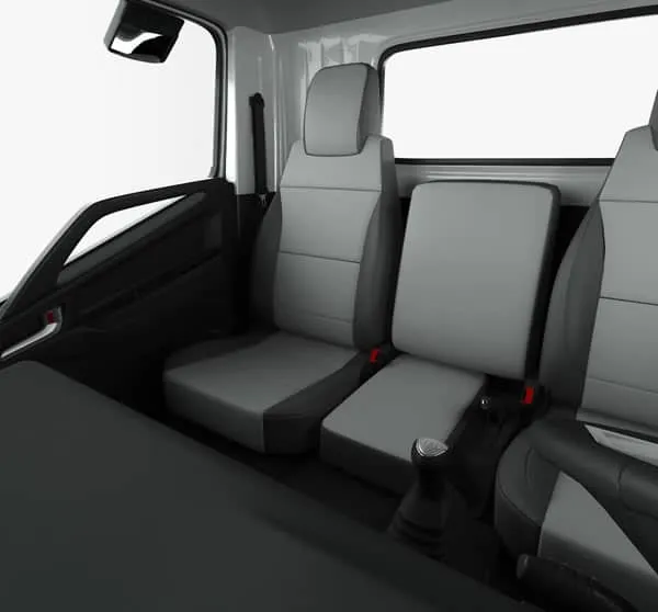 Interior cabina para operarios del cami&oacute;n JAC X250.