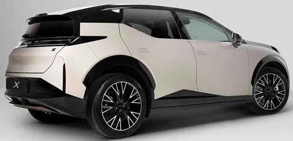 Vista lateral y trasera del Zeekr X.