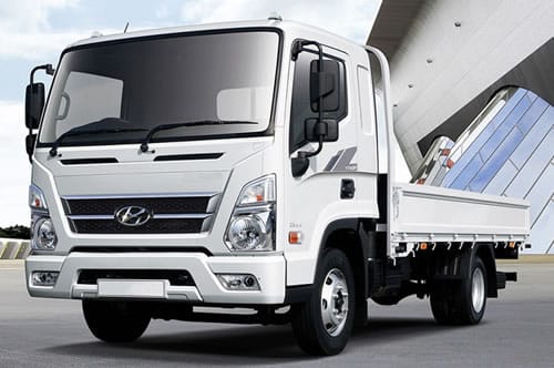 Camión Hyundai Mighty EX-8 con plataforma materialista.